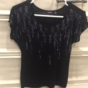 apt 9 petite size small sequined top  100%rayon